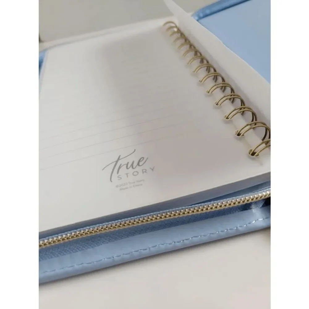 Padded Blue Zip Notes Journal